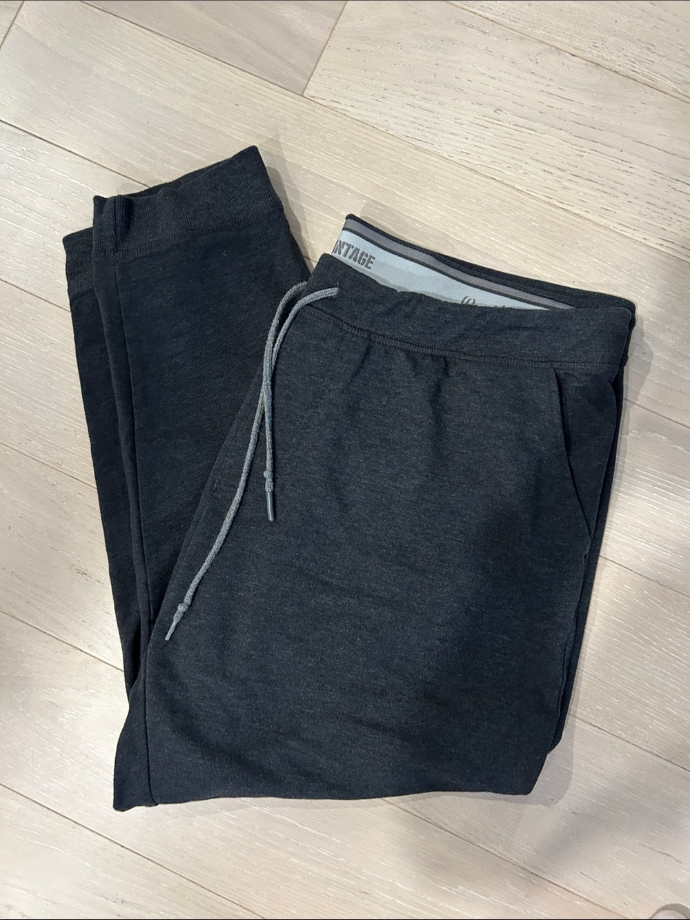 Vintage Men's Charcoal Drawstring Joggers